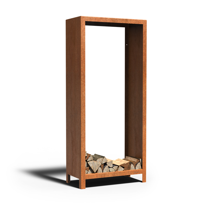 Cortenstahl Holzlager LOGG 800 x 400 x 1800 mm