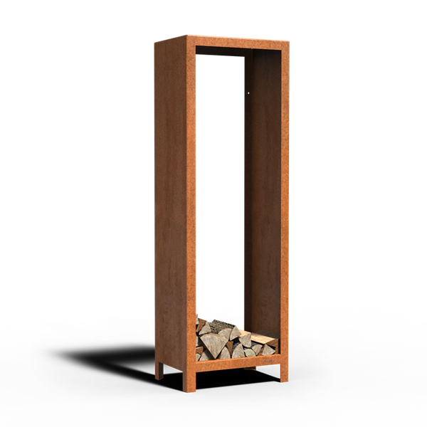 Cortenstahl Holzlager LOGG 600 x 400 x 1800 mm