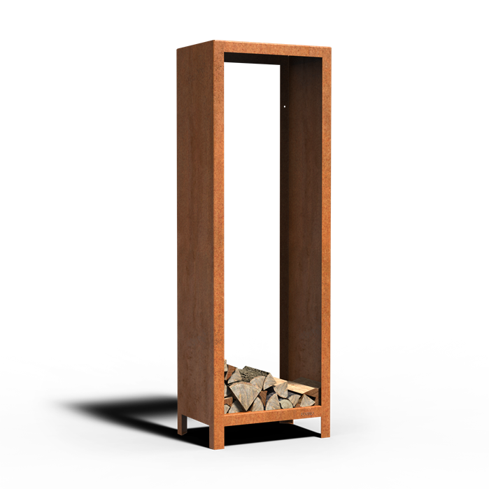 Cortenstahl Holzlager LOGG 600 x 400 x 1800 mm