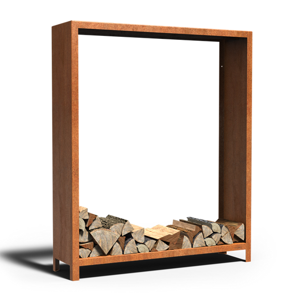 Cortenstahl Holzlager LOGG 1500 x 400 x 1800 mm
