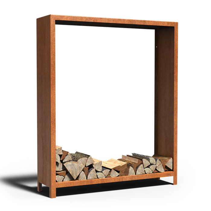 Cortenstahl Holzlager LOGG 1500 x 400 x 1800 mm