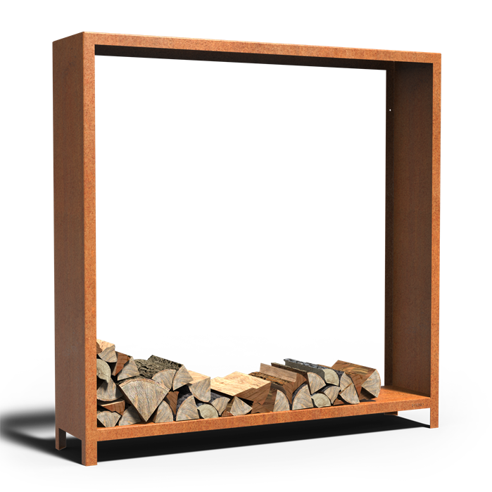 Cortenstahl Holzlager LOGG 1800 x 400 x 1800 mm