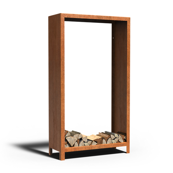 Cortenstahl Holzlager LOGG 1000 x 400 x 1800 mm
