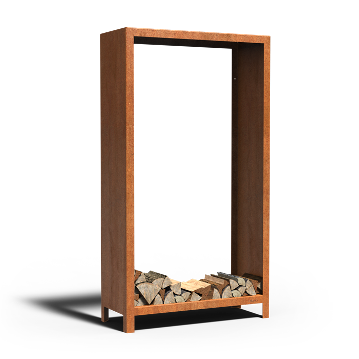 Cortenstahl Holzlager LOGG 1000 x 400 x 1800 mm
