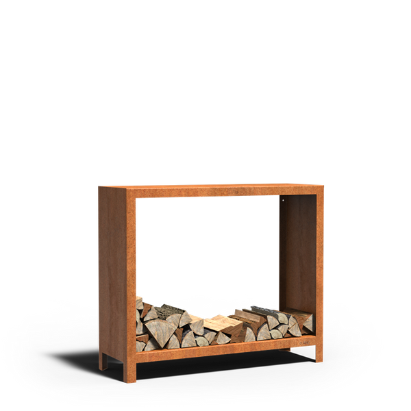 Cortenstahl Holzlager LOGG 1200 x 400 x 1000 mm