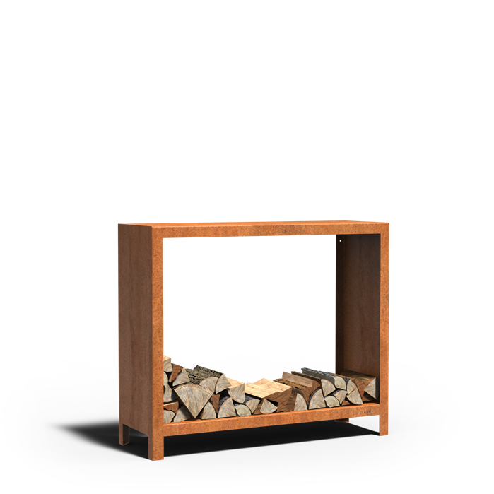 Cortenstahl Holzlager LOGG 1200 x 400 x 1000 mm