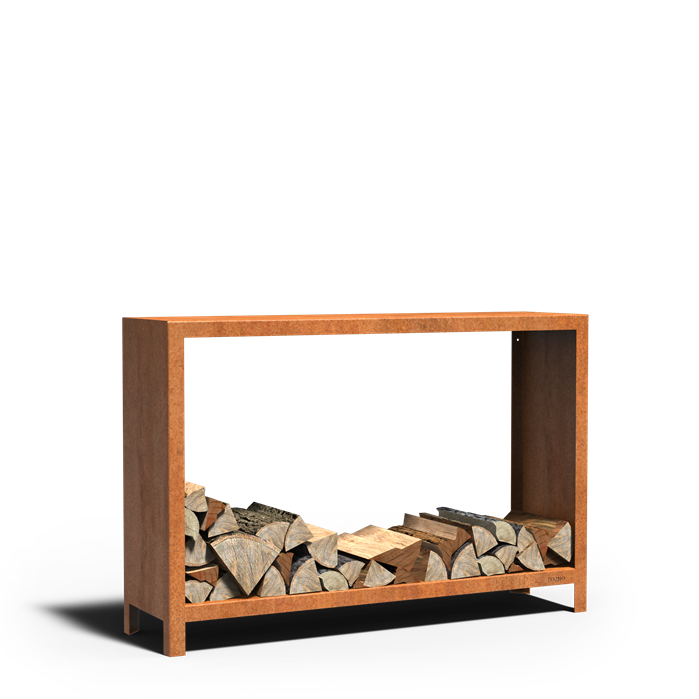 Cortenstahl Holzlager LOGG 1500 x 400 x 1000 mm