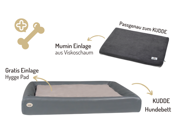 Orthopädisch-Plus Bundle | KUDDE Hundebett + Mumin Einlage Alltid