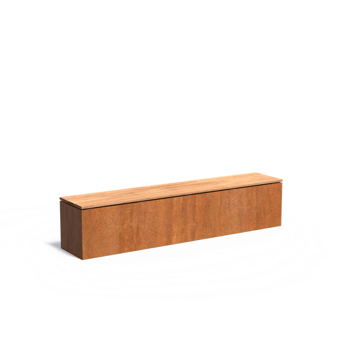 Cortenstahl Sockels Sockel mit Sitz 2000 x 400 x 430 mm