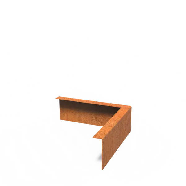 Cortenstahl Rasenkante Eck Innen – Umgelegter Oberrand, Wetterfest, 5 Höhen