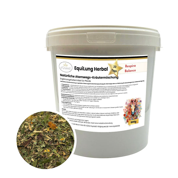EquiLung Herbal RespiraBalance – Kräutermischung für Pferde in Phasen physiologisch vermehrter Schleimbildung oder bei beanspruchten Atemwegen