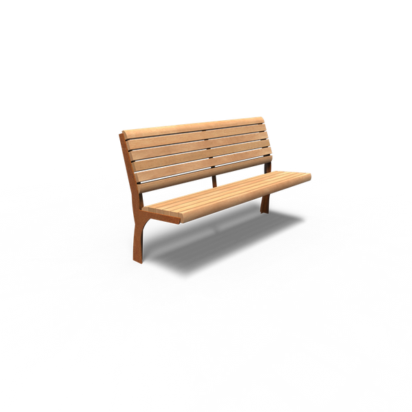 Cortenstahl Bänke GRO mit Rückkenlehne 1500 x 625 x 1040 mm