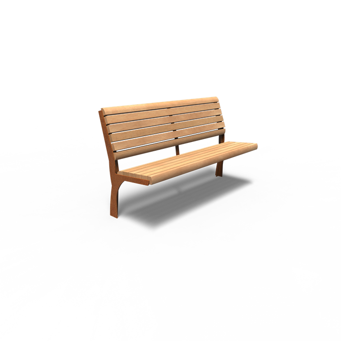 Cortenstahl Bänke GRO mit Rückkenlehne 1500 x 625 x 1040 mm