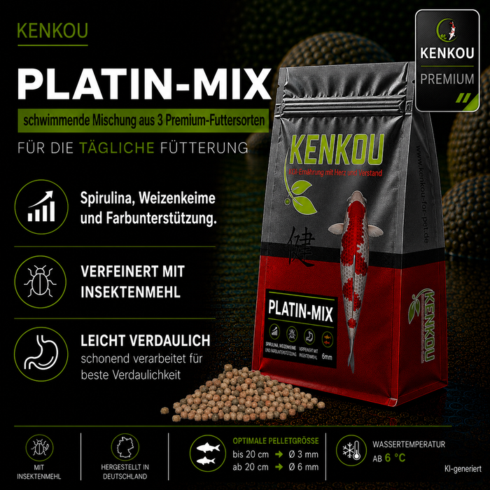 Koifutter Platin Koi-Mix 3 mm von KENKOU® - schwimmend