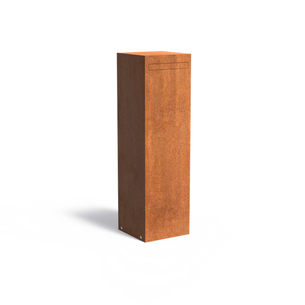 Cortenstahl Briefkasten freistehend NOX 350 x 350 x 1200 mm