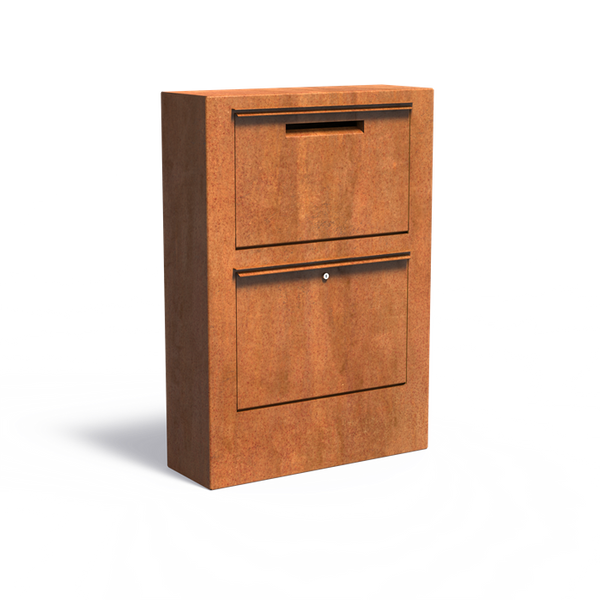Cortenstahl Briefkasten freistehend PACA 870 x 300 x 1250 mm