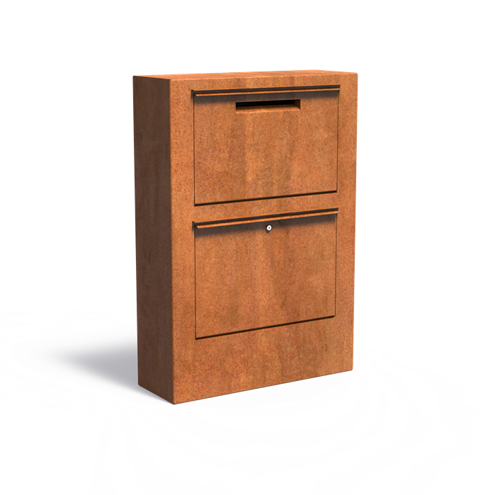 Cortenstahl Briefkasten freistehend PACA 870 x 300 x 1250 mm