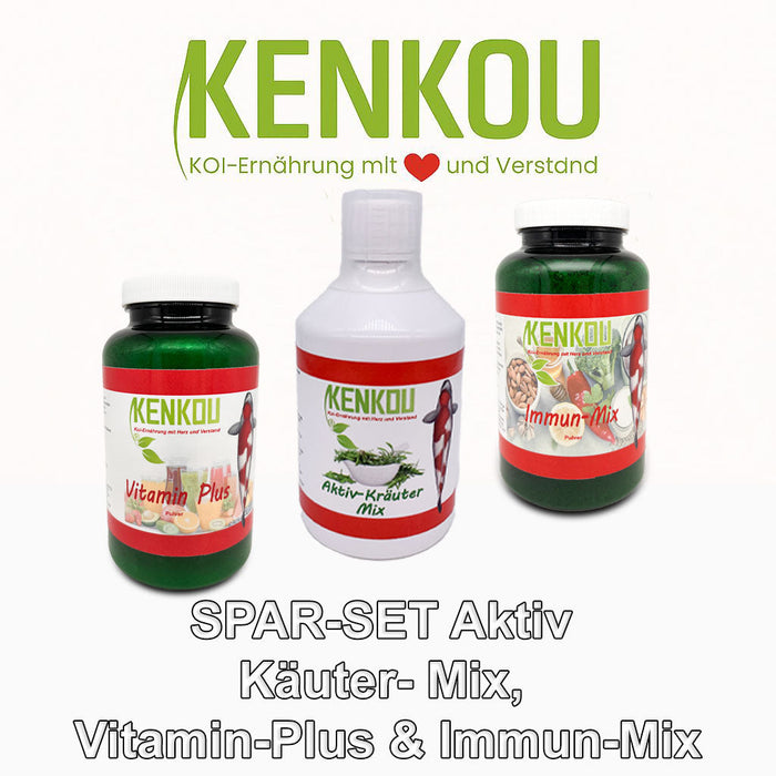 SPAR-SET Aktiv Käuter-Mix, Vitamin-Plus & Immun-Mix je 0,5l für Koifutter