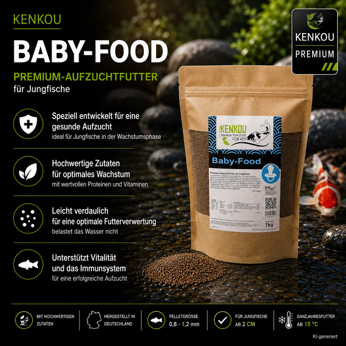 Koi Aufzuchtfutter KENKOU® Baby-Food 0,8 mm - 1,2mm Granulat