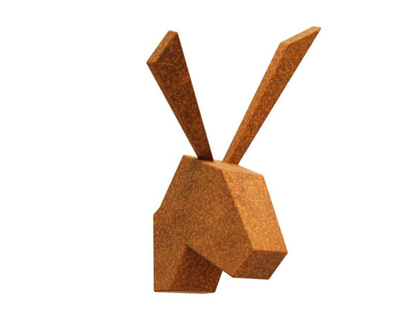 Hasengeweih Cortenstahl - Wanddeko Hase Skulptur