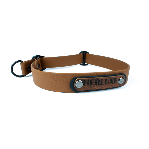 Hundehalsband Tierluxe Zugstopp Biothane Braun Personalisiert