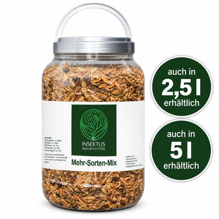 Naturfutter Insektus® Mehr Sorten Mix im Vorratsbehälter 5 L.