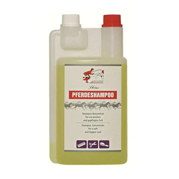 Schopf Riders Shine Pferdeshampoo 1L - Konzentriertes Shampoo für Glänzendes Fell und Sanfte Reinigung der Pferdehaarstruktur