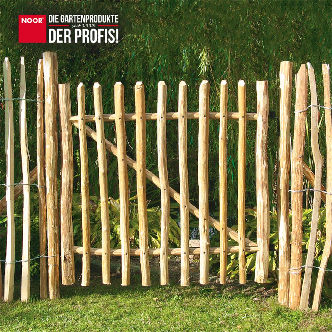 Staketenzaun Tor Berg-Haselnuss 0,90x1m - Gartentor | Noor