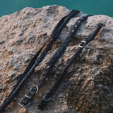 Halsband Schwarz Aus Nylon Längenverstellbar Im Rautendesign