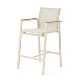 Barths Para Bartisch-Set - Sinterstein-Bartisch 80x80 cm mit 2 oder 4 Barhockern | Aluminium & Textilene, Sand