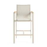 Barths Para Bartisch-Set - Sinterstein-Bartisch 80x80 cm mit 2 oder 4 Barhockern | Aluminium & Textilene, Sand