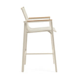Barths Para Bartisch-Set - Sinterstein-Bartisch 80x80 cm mit 2 oder 4 Barhockern | Aluminium & Textilene, Sand