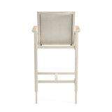 Barths Para Bartisch-Set - Sinterstein-Bartisch 80x80 cm mit 2 oder 4 Barhockern | Aluminium & Textilene, Sand