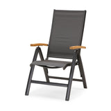 Barths Gartenmöbelset Para - Dining-Tisch 210x90 cm mit 6 Klappstühlen | Teakholz & Aluminium, Anthrazit