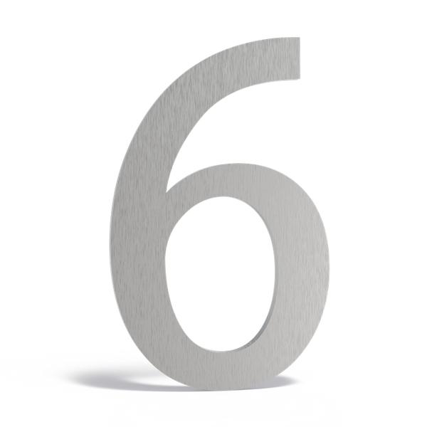 Hausnummer Edelstahl 6