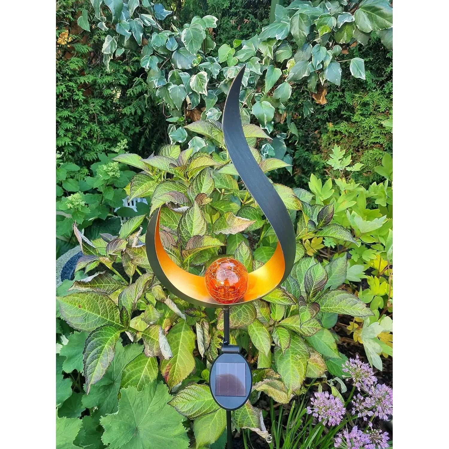 Solarleuchte SKY Welle 90 cm - Solar Gartenleuchte schwarz Metall