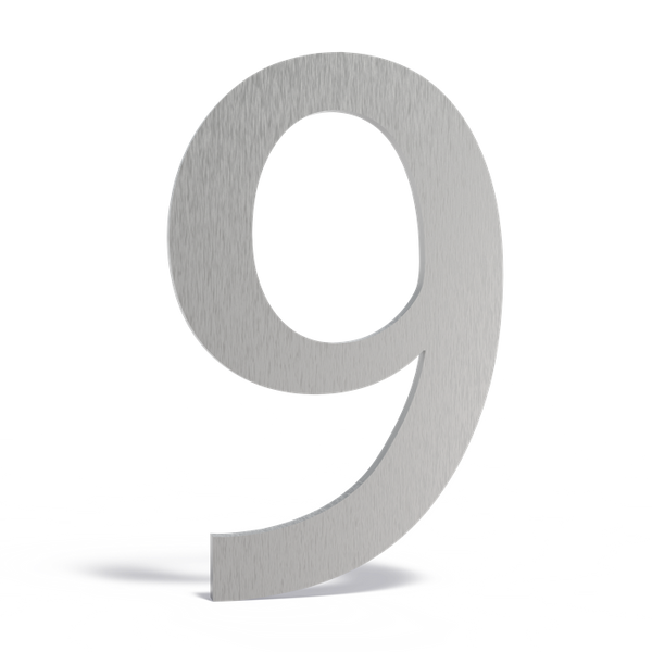 Hausnummer Edelstahl 9