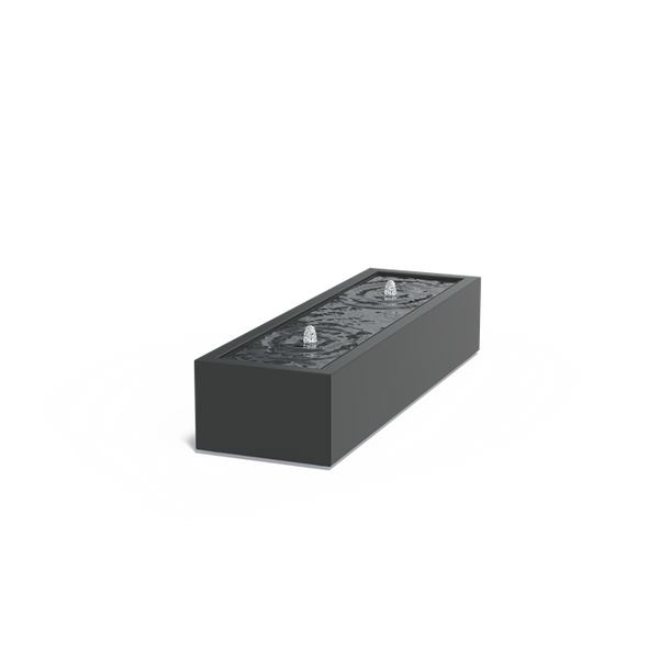 Aluminium Wassertisch Rechteckig – Mit LED-Beleuchtung & Springbrunnen, 5 Größen