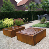 Wassertische standard Cortenstahl 600 x 600 x 400 mm