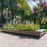 Cortenstahl Greenpoints AROS mit mit Einzelsofa 2000 x 2000 x 450 mm