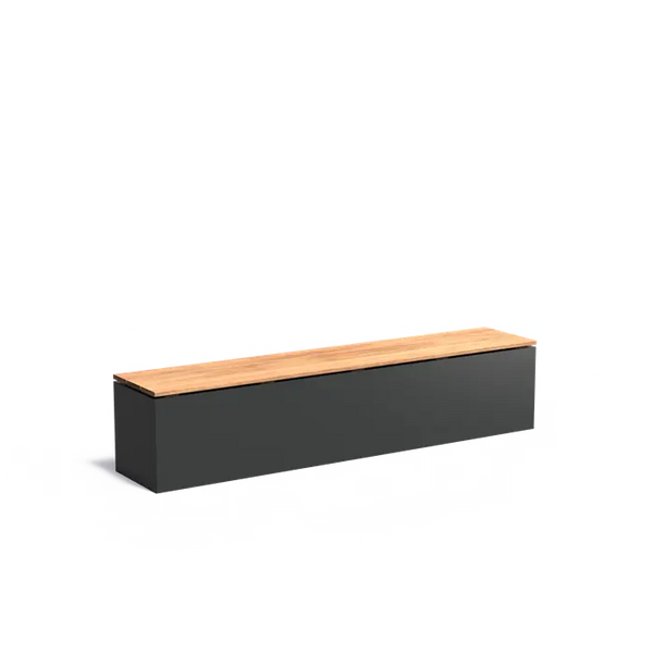 Aluminium Sitzbank – Mit Garapa-Holzsitz, Pulverbeschichtet, 4 Größen