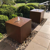 Cortenstahl Wasser elementen Wasserblöcke 700 x 700 x 700 mm