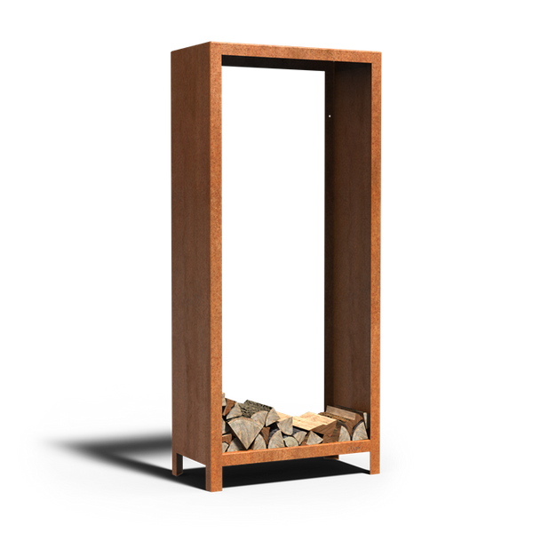 Cortenstahl Holzlager LOGG 800 x 400 x 1800 mm