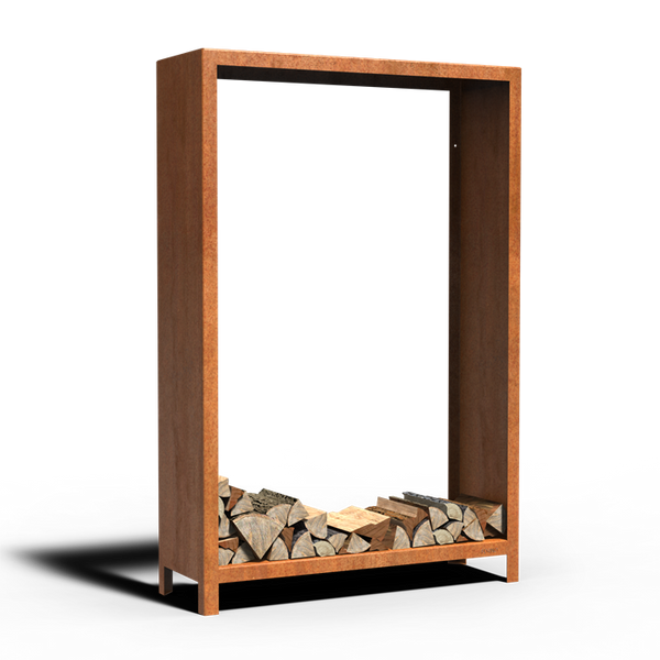 Cortenstahl Holzlager LOGG 1200 x 400 x 1800 mm