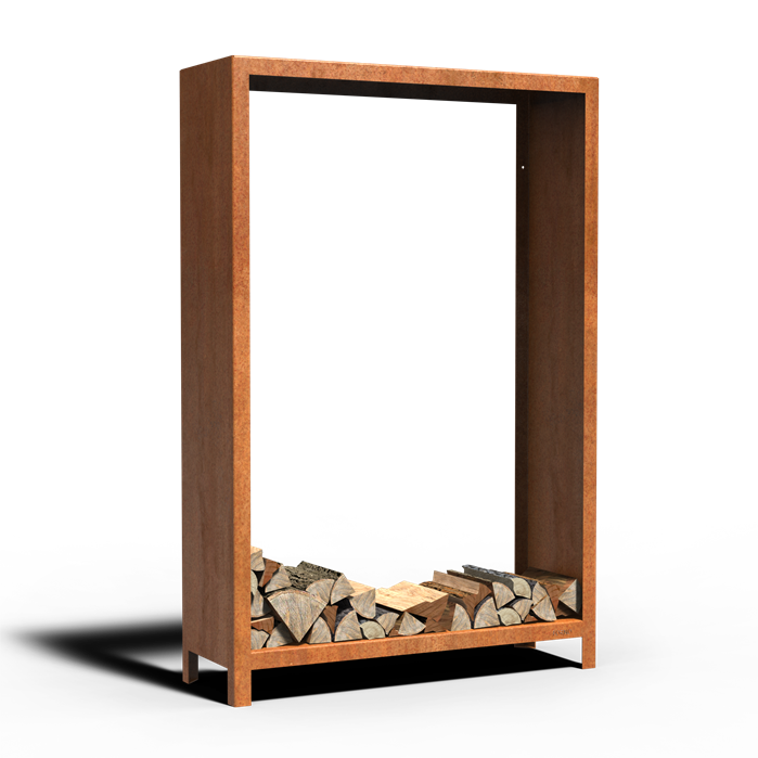 Cortenstahl Holzlager LOGG 1200 x 400 x 1800 mm