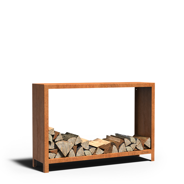 Cortenstahl Holzlager LOGG 1500 x 400 x 1000 mm