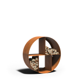 Cortenstahl Holzlager LOGG ronde 1000 x 400 mm