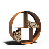 Cortenstahl Holzlager LOGG ronde 1500 x 400 mm