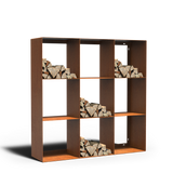 Cortenstahl Holzlager LOGG quad 1500 x 400 x 1500 mm