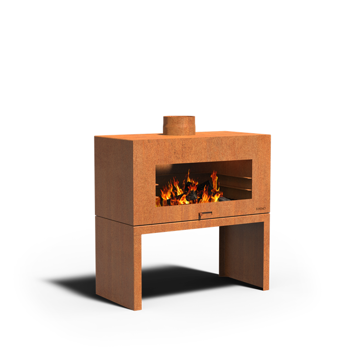 Cortenstahl Gartenkamin ENOK 1000 x 500 x 500 mm